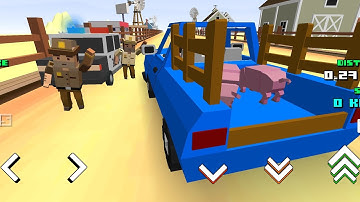 Blocky Farm & Racing - Farming World 20 Test Drive Race Mode HELLO POLICE | android / Ios RACE MODE