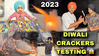 CRACKERS TESTING😱ON DIWALI IN 2023 DIFFERENT TYPES CRACKERS TESTING WITH FRIENDS 🤯