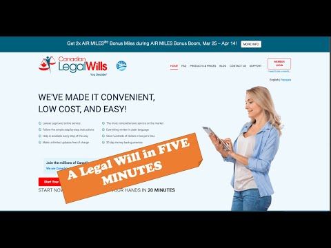 Writing a Will with the LegalWills.ca service - five minute walkthrough
