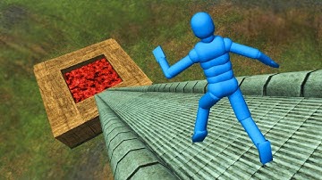 EPIC Euphoria Ragdoll Physics – Falling From a Giant Ramp Into Molten Lava