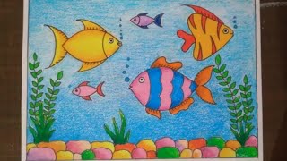 fish aquarium drawing for kids/how to draw an fish aquarium/ easy fish drawing/ how to draw fish