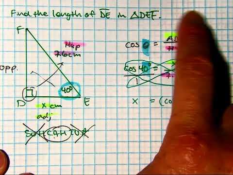 trig solve for side given side and angle - YouTube