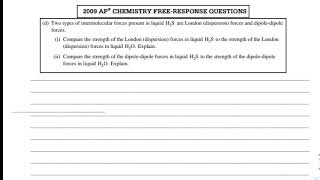 2009 AP Chemistry IMF FRQ