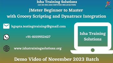 JMeter Beginner  to Master with Groovy Scripting Demo. WhatsApp us on +91-8019952427 to enroll