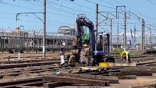 ＪＲ松山駅の線路工事