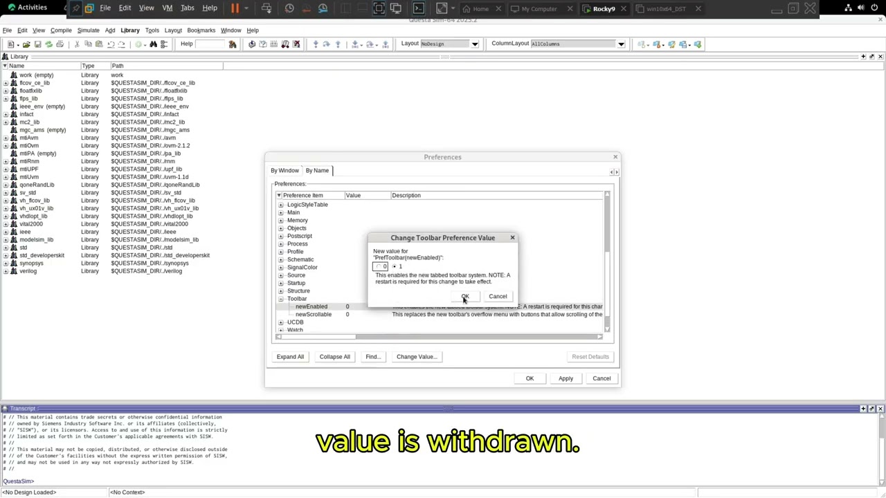 Questa GUI Tab Toolbar Aktivasyonu/ Questa GUI Tab Toolbar Activation | Capital Application Series