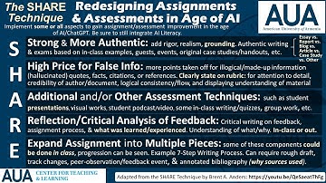 The SHARE Technique for Redesigning Assignment & Assessments in the Age of AI