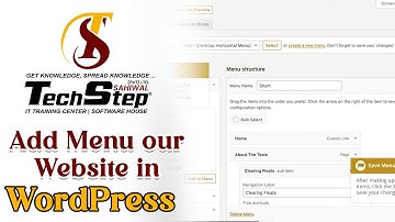 Lecture 9 | Add Menu our Website in WordPress | WordPress |  TechStep Sahiwal