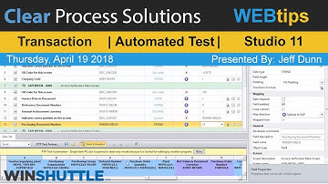 WINSHUTTLE Tutorial & WEBtips: Studio 11 Automated Testing