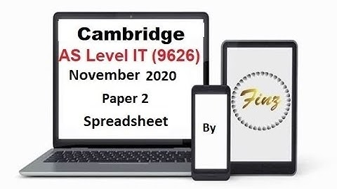 AS Level IT 9626 November 2020 Paper 2 Spreadsheet