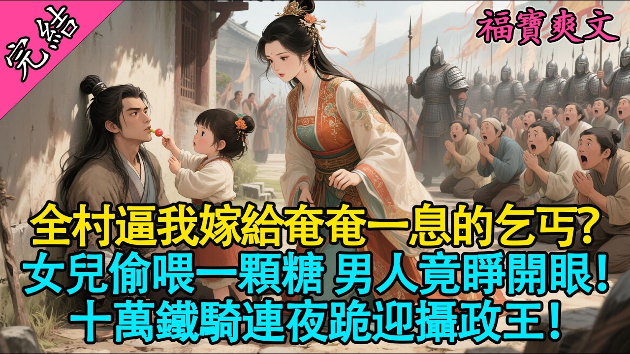 【一口氣聽完】寡妇被全村恶霸逼嫁奄奄一息的乞丐，5岁女儿喂他吃下一颗糖，乞丐睁眼竟是当朝摄政王！十万铁骑踏平村落！😱🔥#有聲書 #爽文 #小說 #萌娃 #大女主 #原創