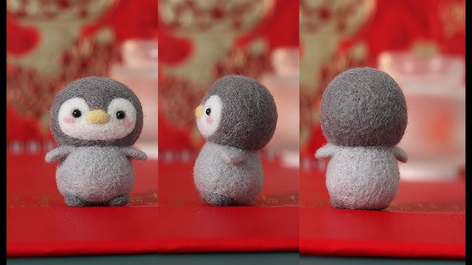 Diy Animal Penguin Wool Felt Doll Creative Material Package - Temu Japan