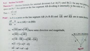 Vectors Section formula theorem Class 12th Maths1  HSC Maharashtra board