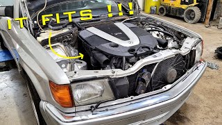 Putting the Mercedes V12 Biturbo in a 500SEC for the First Time  Project SEC V12 Part 2