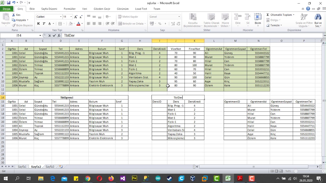 SQL Server 2019 Normalizasyon 