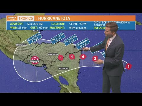 Sunday Morning Tropical Update: Hurricane Iota rapidly intensifying