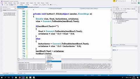 C# Vize Final Ortalama Hesapla