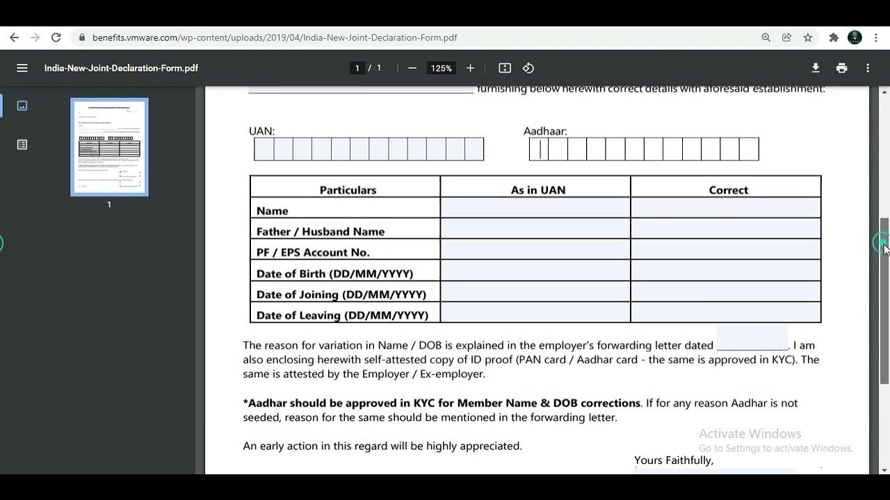 EPF Joint Declaration Form Fill Up Complete Process YouTube epf-joint-declaration-form-fill-up-complete-process-youtube