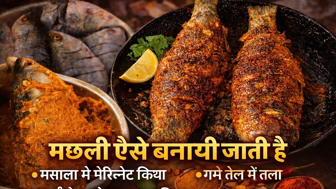 Desi Style Rohu Fish Fry 🐟 | देसी स्टाइल रोहू मछली फ्राई | Pure Village Taste कैसे बनाया जाता है