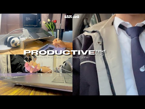 [SAM-loG] productive reset vlog | grwm, day in my life in uni, study with me, playing game