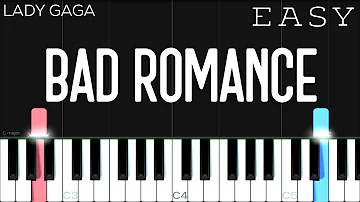 Lady Gaga - Bad Romance | EASY Piano Tutorial