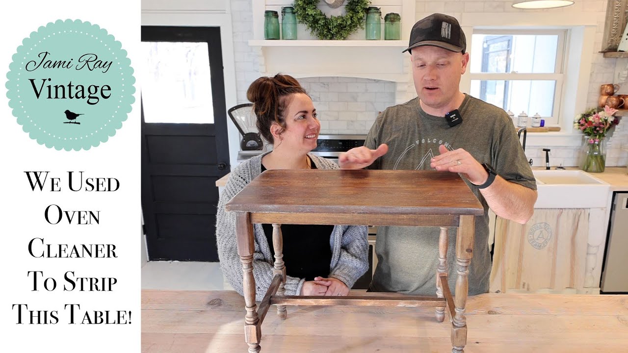 Using Oven Cleaner To Strip an Antique Side Table!