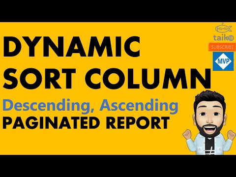 Dynamic Sorting with Parameter Ascending descending Paginated Report (SSRS) by taik18