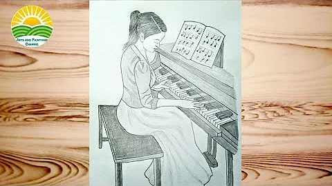 تحميل رسم بنت تعزف للمبتدئىن
