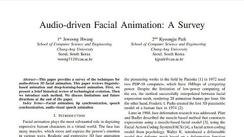 [TTS] Audio-driven Facial Animation: A Survey (2022)