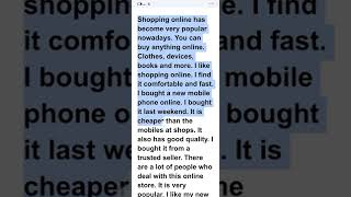 برجراف عن شيء اشتريته عبر الإنترنت Paragraph about something you or your family bought online