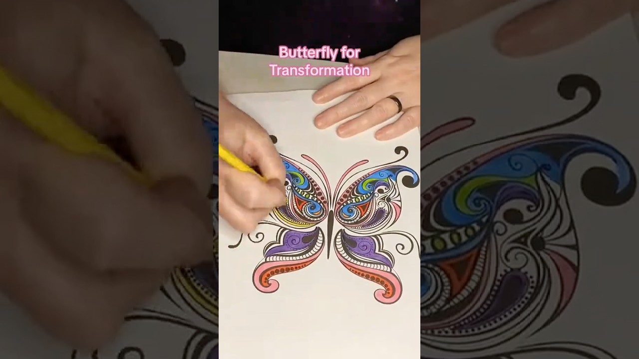 ⁣Butterfly for Transformation 🦋 Adult Coloring Book Time-Lapse ✨🩷