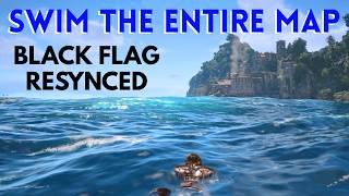 HOW BIG IS THE MAP in Assassins Creed Black Flag Resynced? Swim Across the Map