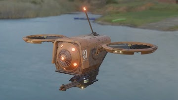 Sci fi old rust drone modeling in blender 2.92