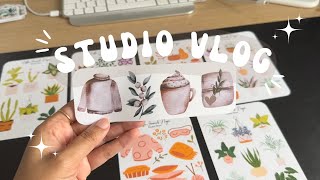 Studio Vlog 1: Making sticker sheets for shop update 🌸