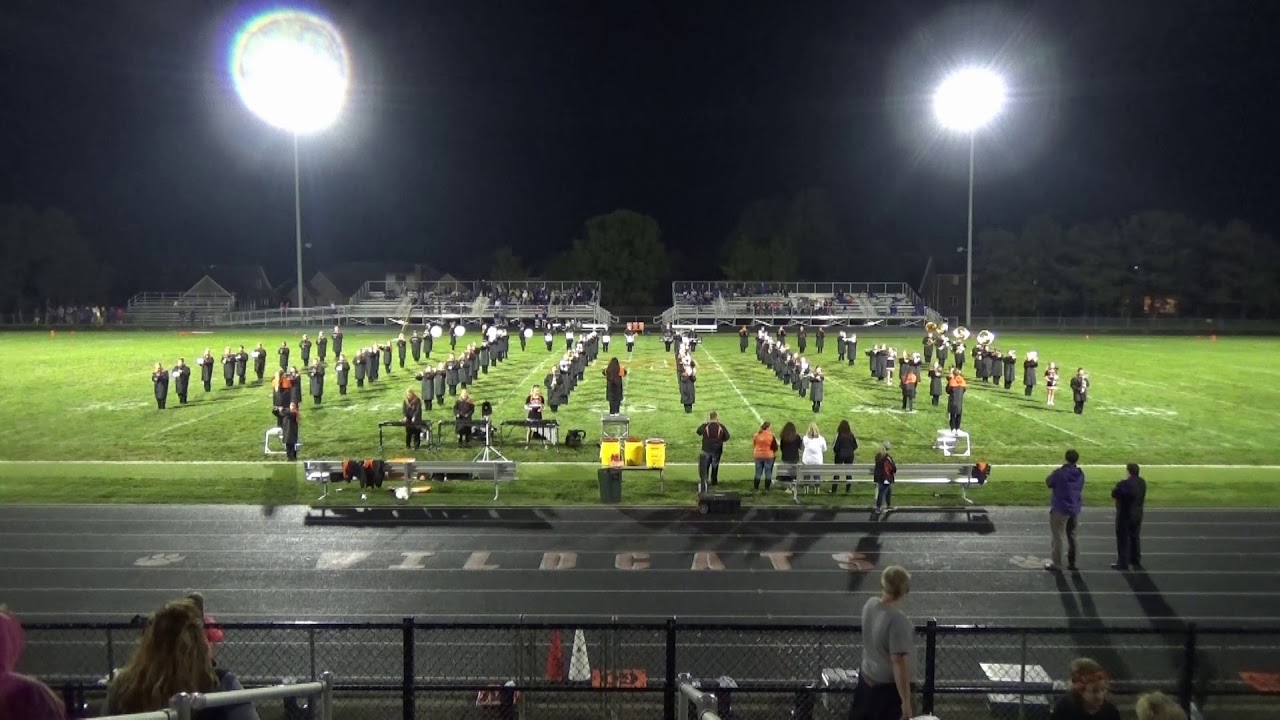 2018 09 07 Minster Wildcats Marching Band Halftime Routine - YouTube
