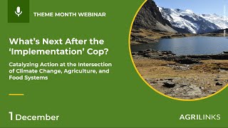 What’s Next After the ‘Implementation’ COP Catalyzing Climate Change & Agriculture Action
