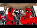 ALL SUPERHEROS Dancing In The Car | Spider-Man, Venom, Deadpool and Spider-Gwen