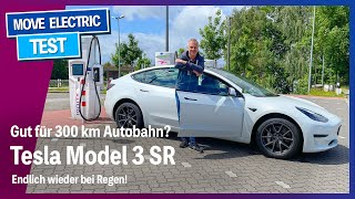 Kleiner Akku, große Reichweite? Tesla Model 3 SR (2022) bei 130 kmh auf der Autobahn