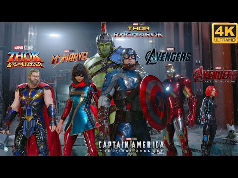 The Avengers vs MODOK with MCU Suits #1 - Marvel's Avengers Game (4K 60FPS)