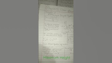 Derivation of maximum height formula