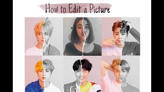 TUTORIAL EDIT FOTO BTS LOVE YOURSELF || SANGAT MUDAH #tutorialedit#caraeditfoto#aesthetic screenshot 1