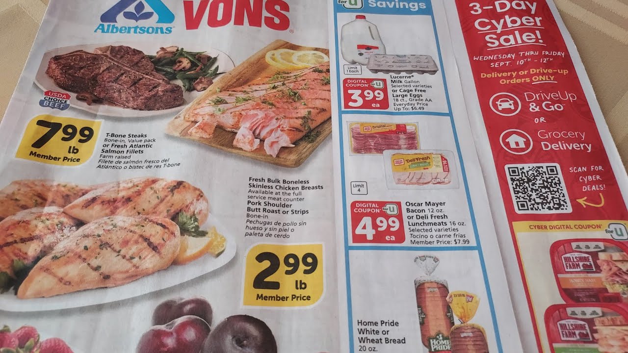 Albertsons/VONS/Safeway Southern California Ad Scan 9/10-16/2025 - YouTube