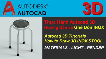 AutoCAD 3D Modeling | AutoCAD 3D Chair | Iron Stool | Vẽ Ghế Inox 3D | HocDoHoaOnline