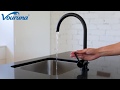 Vouruna electroplate black kitchen faucet gooseneck sink mixer taps solid brass construction