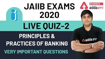 JAIIB 2020 | Principles and Practices of Banking | Very Important Questions Live Quiz-2