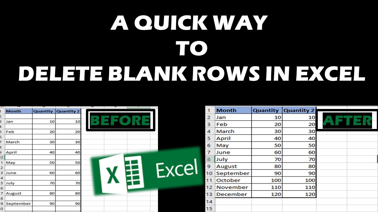 A quick way to delete blank rows in Excel - YouTube