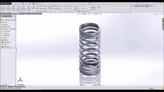 SolidWorks 2014 x64 Tutorial: Helical Spring With Variable Pitch |  Two wheeler suspension system |
