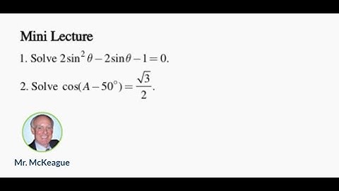 Trig: Solving Equations 3