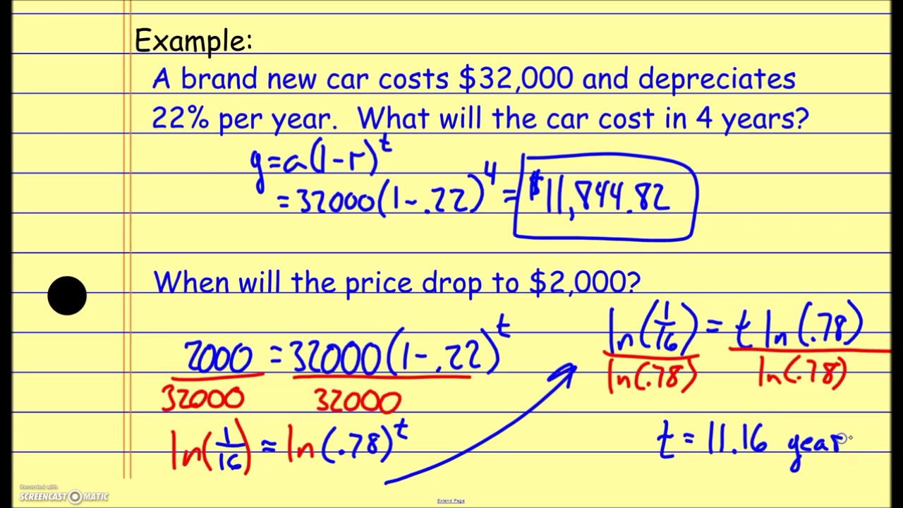 Single exponential decay equation