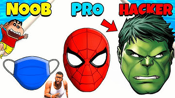 SHINCHAN NOOB vs PRO vs HACKER in MASK EVOLUTION 3D with FRANKLIN and CHOP | DREAM SQUAD